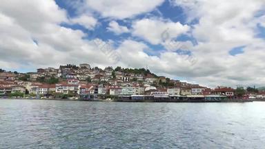美丽的海边视图奥赫里德小镇奥赫里德湖奥赫里德著名的联合国教科文组织<strong>上市</strong>历史中心美丽的湖分离马其顿阿尔巴尼亚